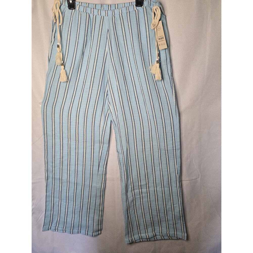 NO BOUNDARIES NEW  NB GUZE BEACH PANT FOR WOMEN WITH TAGS STRAIGHT LEG PULL-ON .